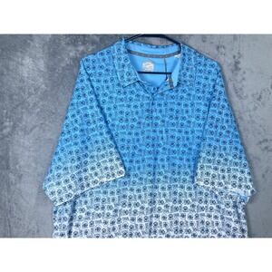 NWT Callaway Golf Mens XXL Opti-Dri Polo Shirt Blue White Ombre DJ Music Print